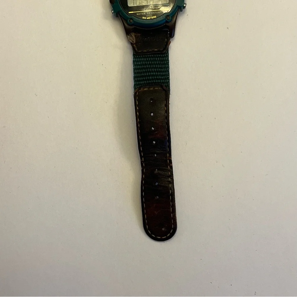 VINTAGE TIMEX‎ EXPEDITION INDIGLO ACTION ALARM CHRONOGRAPH GREEN/BROWN WATCH